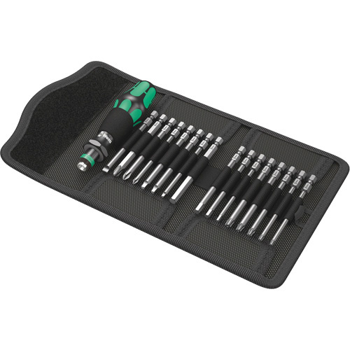 Wera Tools  05051042001  Kraftform Kompakt 60 Screwdriver & Bit Set 17-PC, 6-3/32" L, Plastic Handle - Each