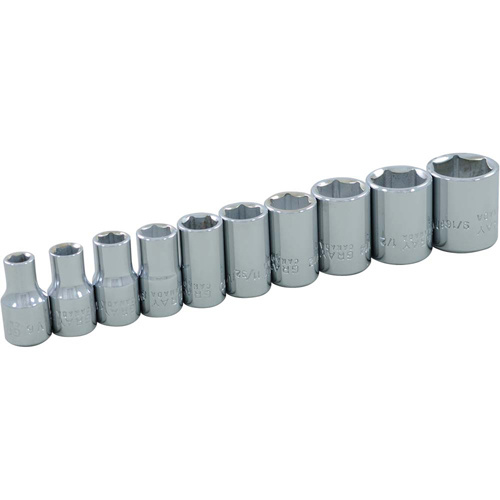 Gray Tools  15010  Socket Set , 10 Pcs, 1/4" Drive Size - Each