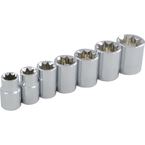 Gray Tools  25407  Socket Set, 7 Pcs, 3/8" Drive Size - Each