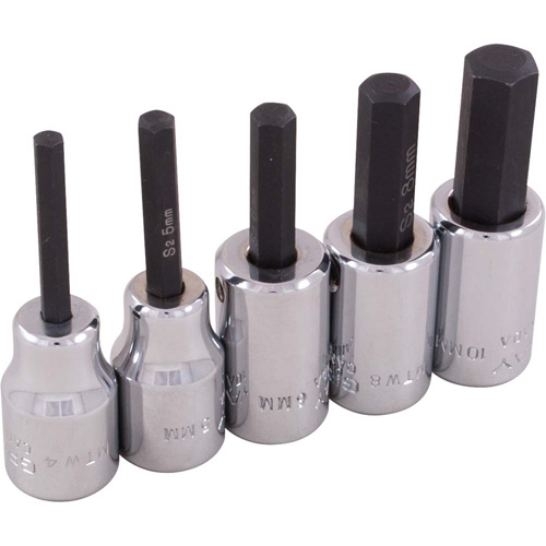 Gray Tools 29605 Hex Head Socket Set, Hex, 3/8" Drive, 5 Pcs-(Each)