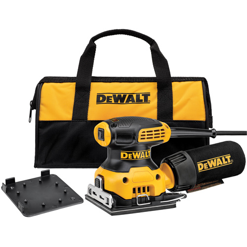 DEWALT DWE6411K Palm Grip Sander Kit, 1/4" Sand Paper, 2.3 A, 120 V, 14 000 OPM-(Each)