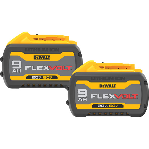 DEWALT DCB609-2 FlexVolt? Batteries, Lithium-Ion, 20 V/60 V, 9 A - Pack of 2