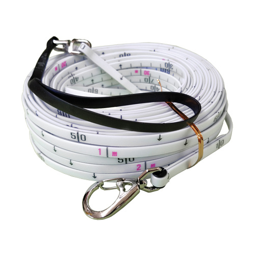 Fiberglass Depth Gauge Tape Measure, 1/4" x 30 m, Decimetres/Metres Graduations - Each