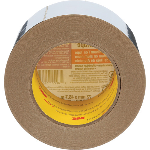 3M 1520CW.NT-H024 Venture Tape Aluminum Foil Tape, 1.8 mils Thick, 72 mm (3") x 45.7 m (150')-(Roll)