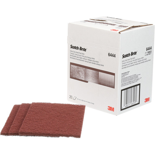3M SB16553 Scotch-Brite Extra-Duty Hand Pad, Aluminum Oxide, 9" x 6", Fine Grit-(Case of 60)