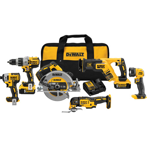 DEWALT  DCK694P2  Max XR<sup>?</sup> Cordless 6-Tool Combo Kit, Lithium-Ion, 20 V - Each