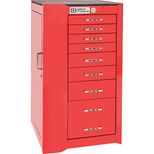 Gray Tools  93418  Pro+ Left Side Rider Tool Cabinet, 8 Drawers, 19" W x 19" D x 36-1/2" H, Red - Each