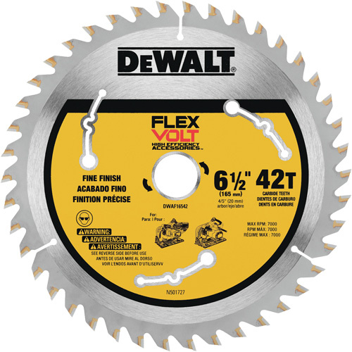 DEWALT DWAF16542 FlexVolt TrackSaw Blade, 6-1/2", 42 Teeth, Wood Use-(Each)