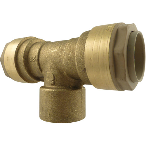 Topring  07.325  Quickline Air Piping Tee Connect, Brass, 1/2" - Each