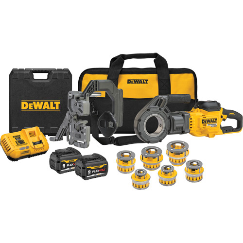 DEWALT DCE700X2K FlexVolt<sup>?</sup> Max* Cordless Pipe Threader Kit with Dieheads, 30 RPM, 1/2" - 2" Pipe Thread - Each