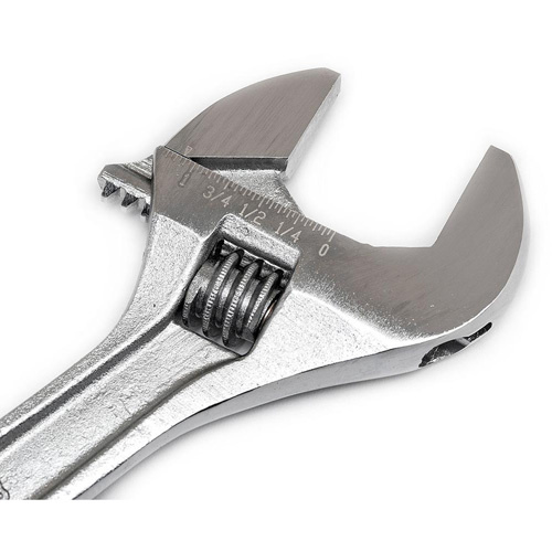 Crescent AC28BK Adjustable Wrench - Bagged, 8" L, 1-1/8"/29 mm Max Width, Chrome-(Each)