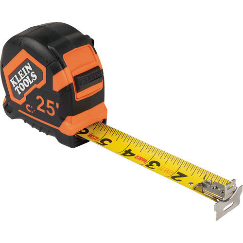 Klein Tools  9225  Magnetic Double-Hook Tape Measure, 25', Imperial Graduations - Each