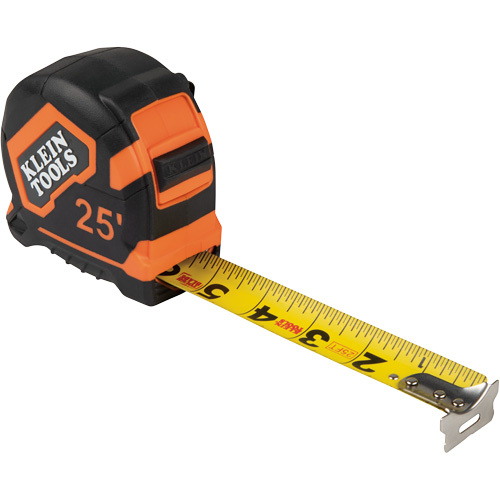 Klein Tools  9125  Tape Measure with Belt Clip, 25', 1/16" Graduations - Each