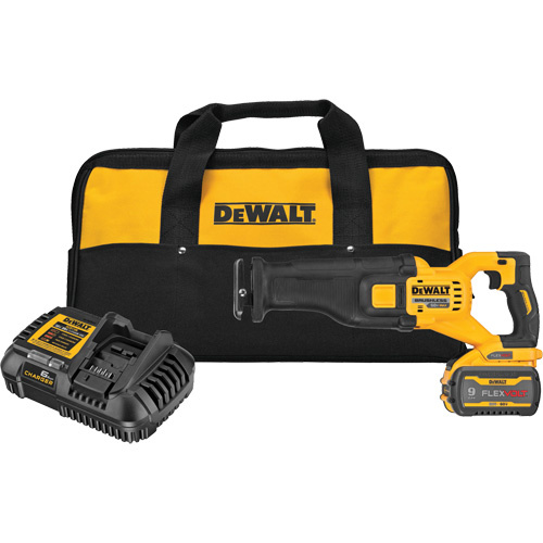 DEWALT  DCS389X1  FlexVolt<sup>?</sup> Max Brushless Reciprocating Saw Kit, 60 V, Lithium-Ion Battery, 0-3000 SPM - Each