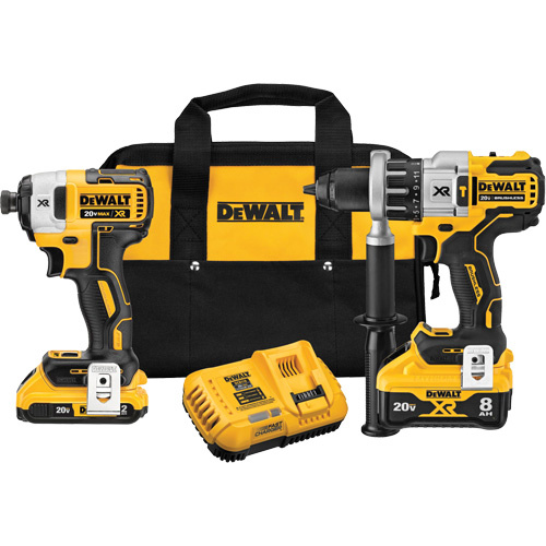 DEWALT  DCK299D1W1  Max XR<sup>?</sup> Hammer Drill/Driver & Impact Driver Kit, Lithium-Ion, 20 V - Each