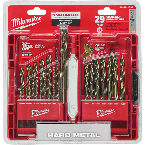 Milwaukee  48-89-2332  Red Helix? Drill Bit Set, 29 Pieces, Cobalt - Each