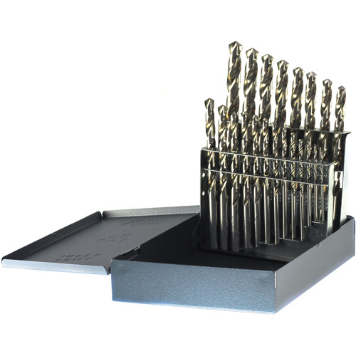 Walter Surface Technologies  200B21V  Drillco<sup>?</sup> USA Jobber Length Drill Bit Set, 21 Pieces, High Speed Steel - Each