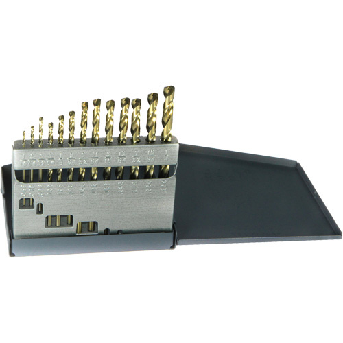 Walter Surface Technologies  500E13  Drillco<sup>?</sup> Heavy-Duty Jobber Length Drill Bit Set, 13 Pieces, Cobalt - Each