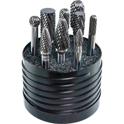 Drillco 70S001DC Drillco Magnum SET 1 Solid Carbide Double Cut Burr Set, 8 Pieces-(Each)