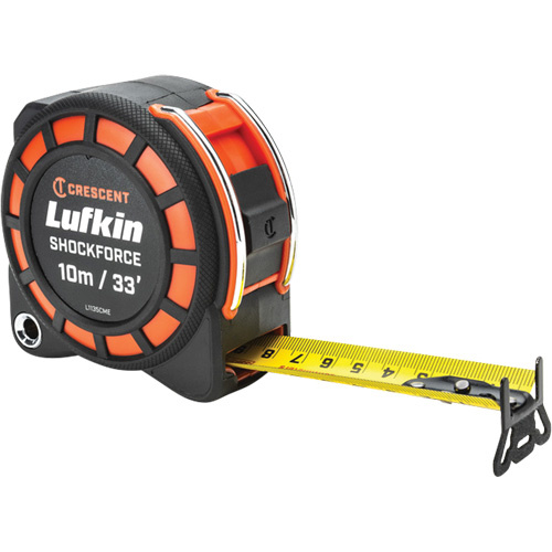 Lufkin By Crescent  L1135CME-02  Shockforce? G1 Dual Sided Tape Measure, 1-3/16" x 33', Imperial/Metric Graduations - Each