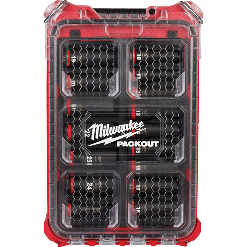 Milwaukee  49-66-6803  Shockwave Impact Duty? Packout? Metric Socket Set, 16 Pcs, Impact, 1/2" Drive Size, Deep - Each