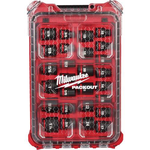 Milwaukee  49-66-6804  Shockwave Impact Duty? Packout? Metric Socket Set, 27 Pcs, Impact, 1/2" Drive Size - Each