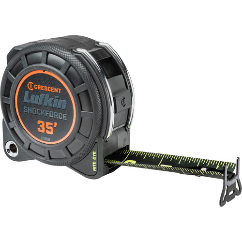 Lufkin By Crescent  L1135B-02  Shockforce Nite Eye Measuring Tape, 1-3/16" x 35', Imperial Graduations - Each