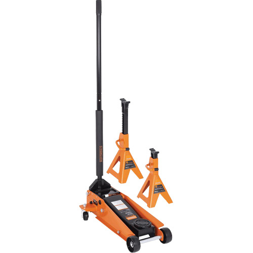 Strongarm  030420  Service Jack with 4-Ton Vehicle Stands, 3.5 Ton(s) Capacity, 5-1/8" Lowered, 21" Raised, Manual Hydraulic - Each