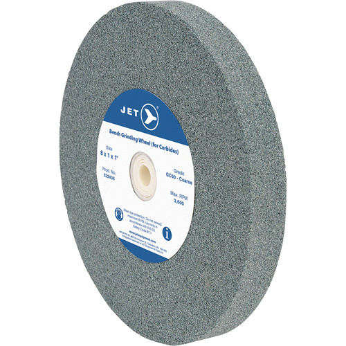 JET 522436 GC810C Bench Grinding Wheel, 8" x 1", 1" Arbor, Silicon Carbide-(Each)