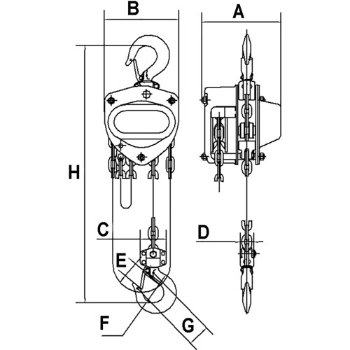JET  101116  KCH Series Chain Hoists, 20' Lift, 2200 lbs. (1 tons) Capacity, Alloy Steel Chain - Each