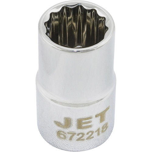 JET  672218  Chrome Socket, 9/16", 1/2" Drive, 12 Points - Each