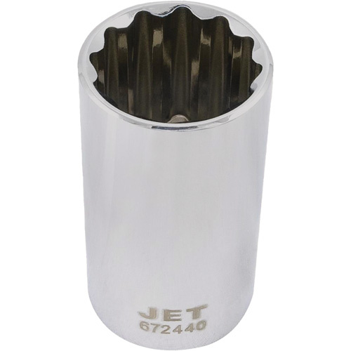 JET  672440  Chrome Socket, 1-1/4", 1/2" Drive, 12 Points, Deep - Each