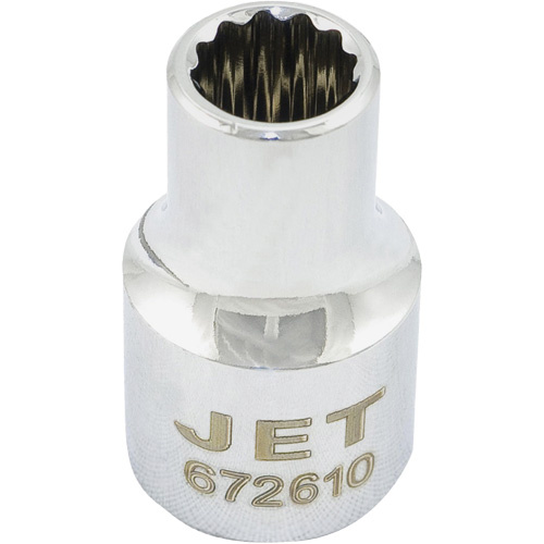JET  672610  Chrome Socket, 10 mm, 1/2" Drive, 12 Points - Each