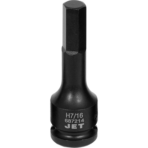JET  687214  Impact Socket Bits, Hex, 7/16" x 1/2" Drive - Each