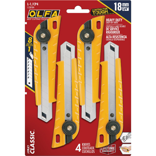 Olfa 1130184 MXP-L Ratchet Knife with Die-Cast Handle, 18 mm - Each