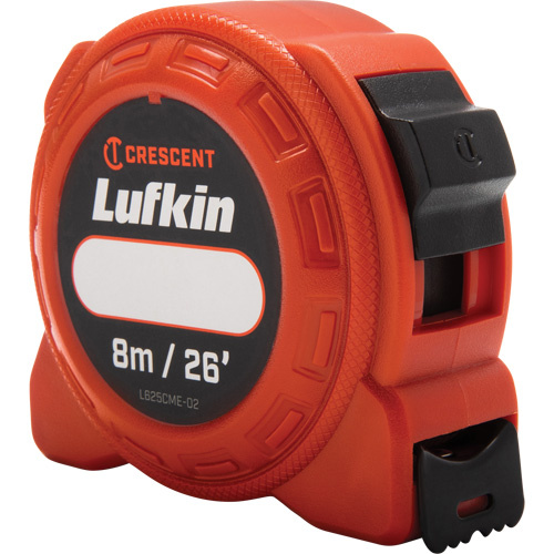 Lufkin By Crescent  L625CME-02  L600 Series Power Tape Measure, 1" x 26'/8 m, Imperial & Metric Graduations - Each