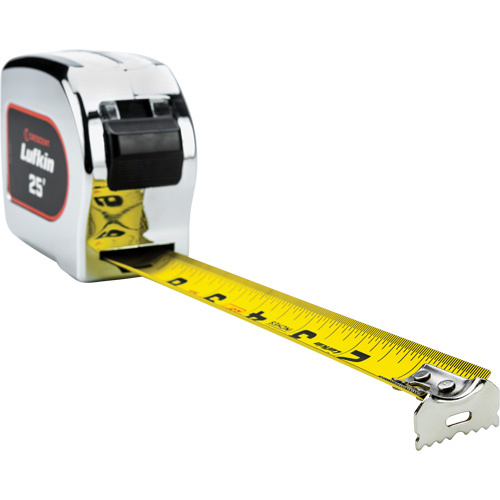 Lufkin By Crescent  L916CME-02  Legacy Chrome Case Yellow Clad Tape Measure, 1" x 16'/5 m, Imperial & Metric Graduations - Each