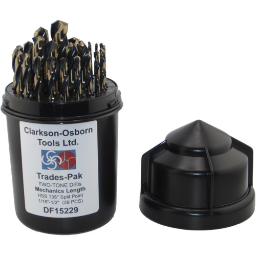 Clarkson Osborn  DF15229  Two-Tone 29-Piece Mechanic's Drill Set, High Speed Steel - Each