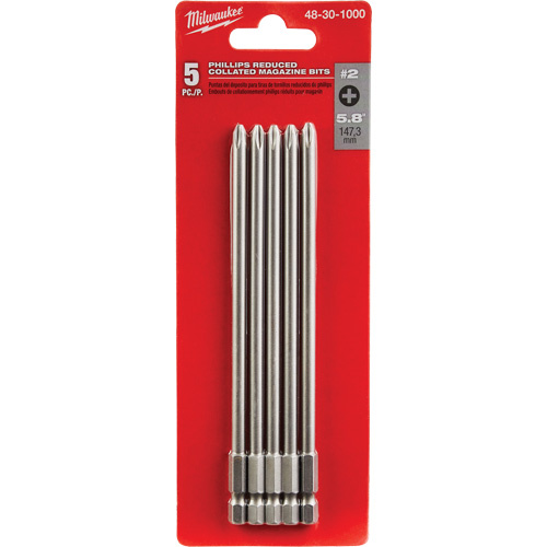 Milwaukee  48-30-1000  Reduced Collated Magazine Bit, Phillips, #2 Tip, 5-4/5" Length - Each