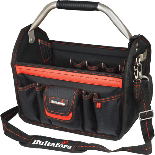 Hultafors HT5587 14" Open-Top Tool Carrier, Ballistic Polyester, Black/Red-(Each)