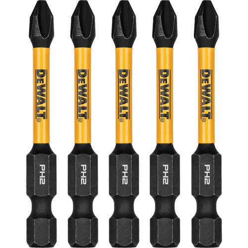 DEWALT  DWAF2PH2IR5  5-Piece FLEXTORQ<sup>?</sup> Impact Screwdriving Bits, Phillips, #2, 1/4" Drive - Each