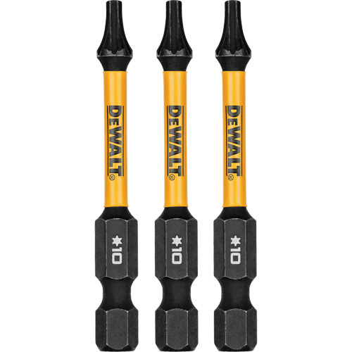 DEWALT  DWAF2TX10IR3  3-Piece FLEXTORQ<sup>?</sup> Impact Screwdriving Bits, Torx, T-10, 1/4" Drive - Each