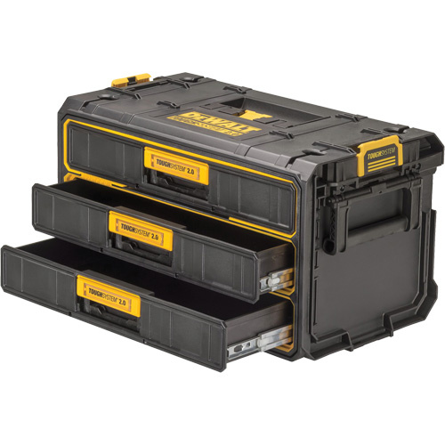 DEWALT  DWST08330  ToughSystem<sup>?</sup> 2.0 Three-Drawer Unit, 21-4/5" x 12-3/10" x 12-3/5", Black/Yellow - Each