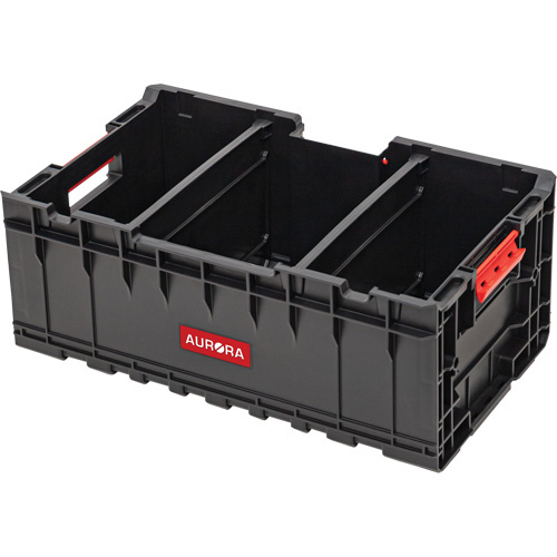Aurora Tools  Arx? Tool Crate with Dividers, 22-7/10" x 14-1/10" x 9-3/10", Black - Each