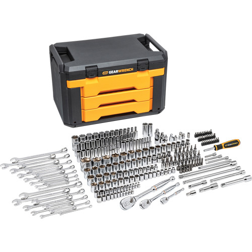Gearwrench 80966 6-Point Mechanics Tool Set in 3 Drawer Storage Box-(Each)