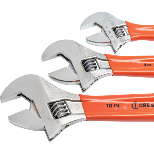 Crescent 037103256126 Cushion Grip Wrench Set, Adjustable, 3 Pieces-(Each)