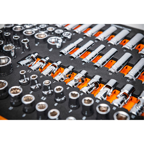Gearwrench  099575101199  Master Metric Socket Set in Foam Storage Tray, 89 Pcs, 1/4" Drive Size, Deep - Each