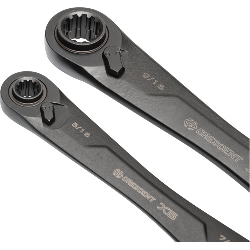 Crescent 037103263469 X6 4-in-1 Black Oxide Spline Ratcheting SAE Wrench Set, 2 Pieces, Imperial-(Each)