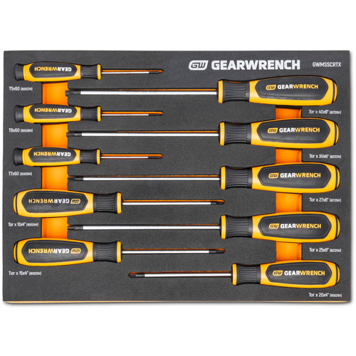 Gearwrench 099575101168 Torx<sup>?</sup> Dual Material Screwdriver Set in Foam Storage Tray, 10 Pcs. - Each - Image 2