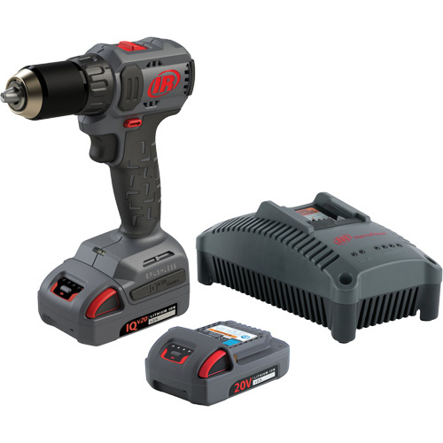 Ingersoll Rand  D3141-K22  Cordless Compact Drill Driver Kit, Lithium-Ion, 20 V, 1/2" Chuck, 37 ft-lbs Torque - Each